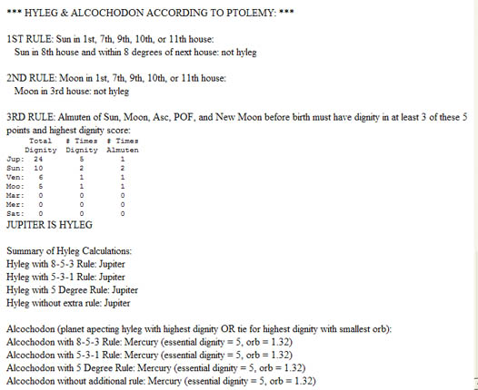 Hyleg and Alcochodon according to Ptolemy